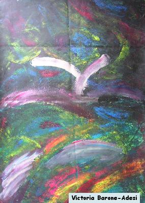 Chinese Eggplant arte acrilica astratta