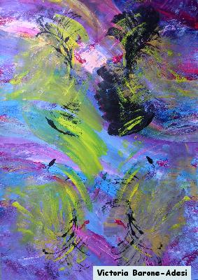 Feather Spirit arte acrilica astratta