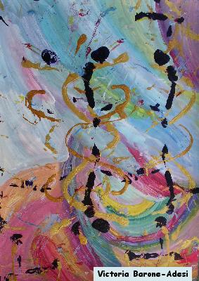 Golden Lines acrylic abstract art