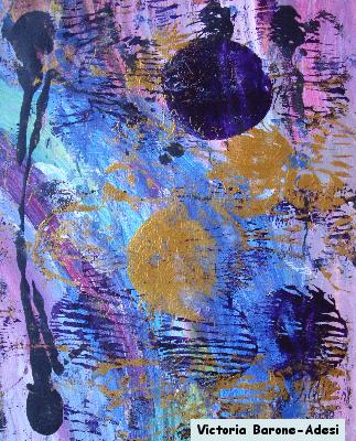 Golden Ocean arte acrilica astratta