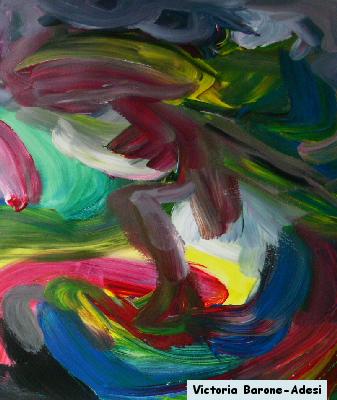 Jumping Girl arte acrilica astratta