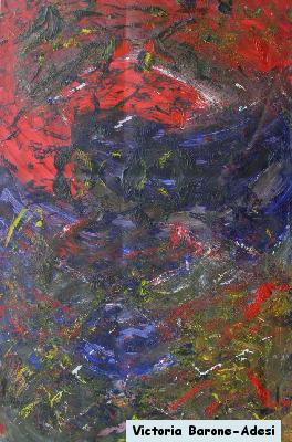 Red Sky acrylic abstract art