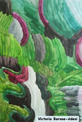 Waterfall acrylic abstract art