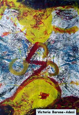 Whale and Bird arte acrilica astratta