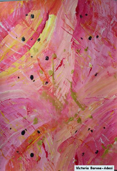 Golden Peach arte acrilica astratta