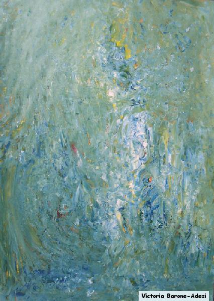 Green arte acrilica astratta