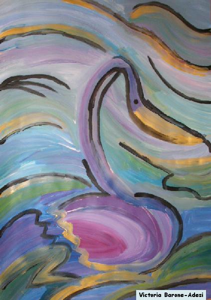 Light Swan arte acrilica astratta