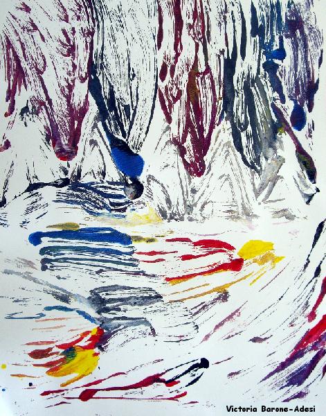 Mountain Lake acrylic abstract art