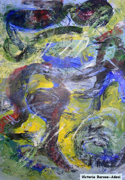 Red Eyes arte acrilica astratta