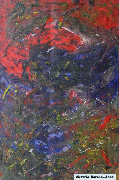 Red Sky acrylic abstract art