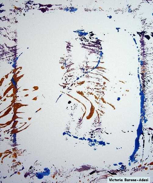 Silver Snow acrylic abstract art