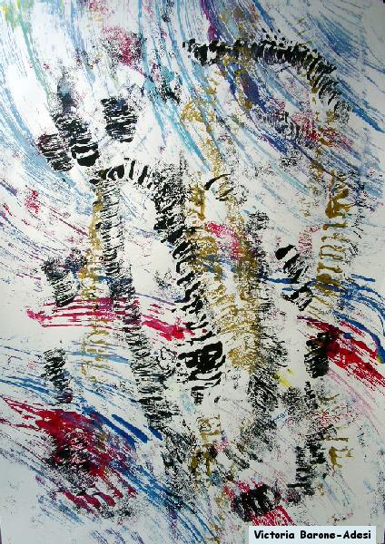 Snake arte acrilica astratta