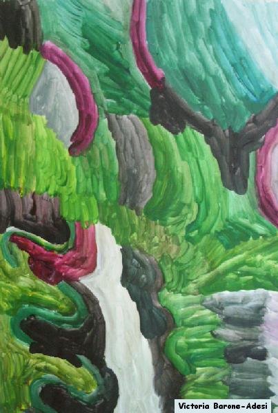 Waterfall acrylic abstract art