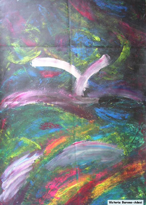 Chinese Eggplant arte acrilica astratta