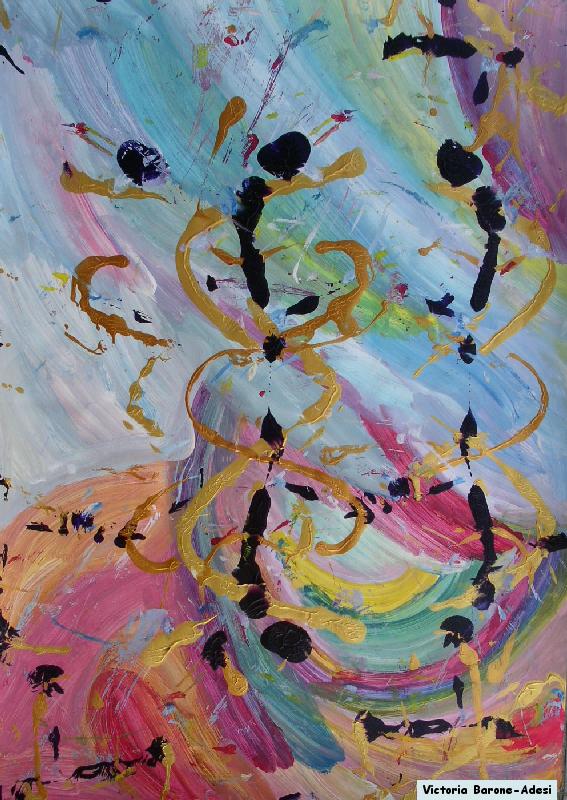 Golden Lines arte acrilica astratta