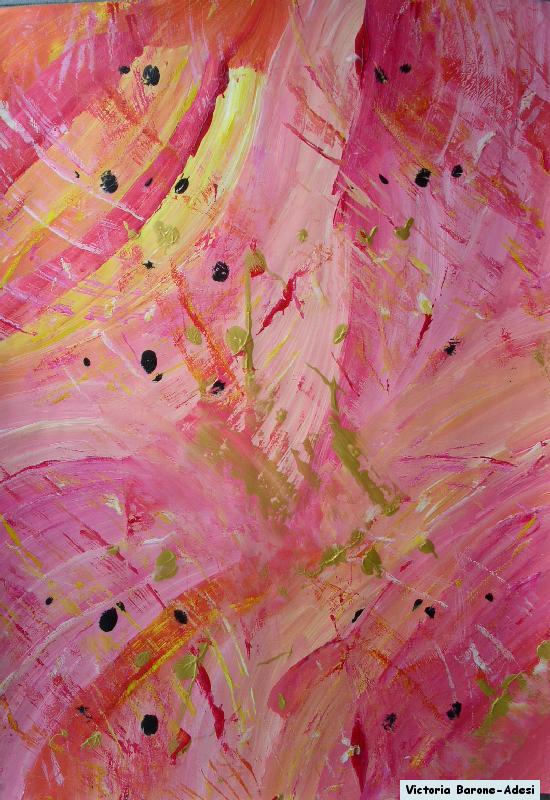 Golden Peach arte acrilica astratta