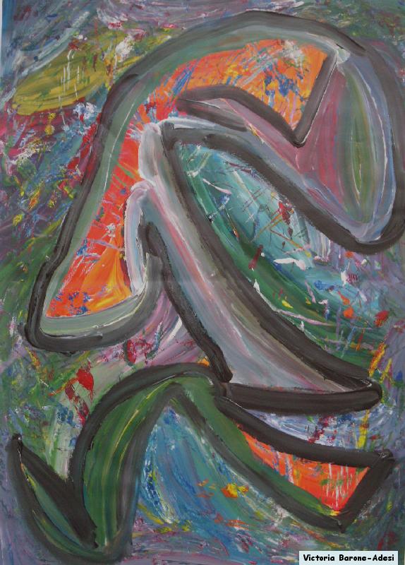 Mouths acrylic abstract art