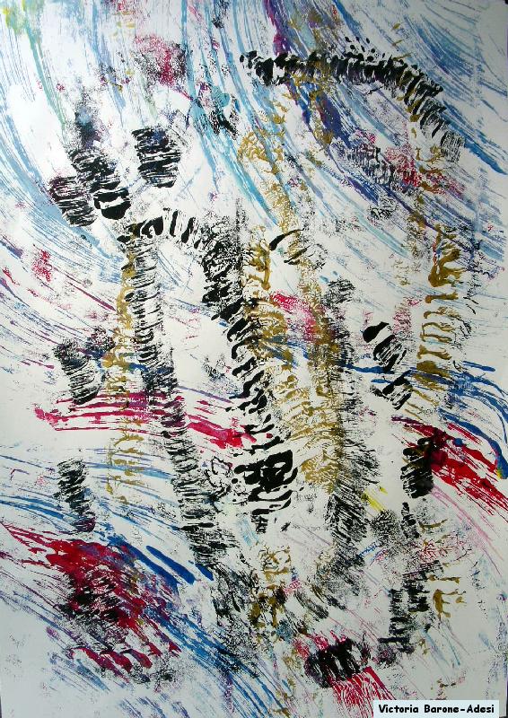 Snake arte acrilica astratta