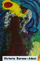 Frog Sun acrylic abstract art