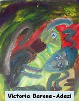 Monkey and Squriel arte acrilica astratta